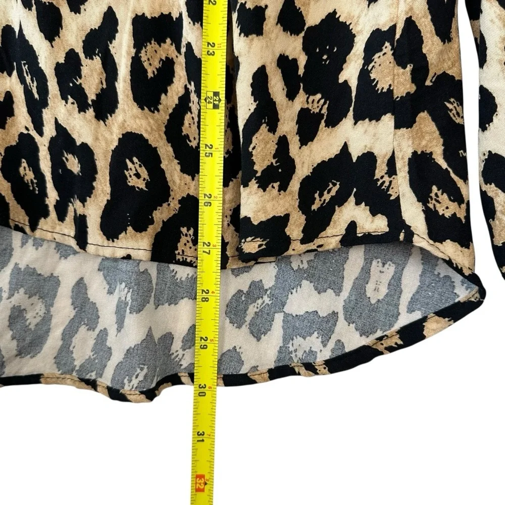 Big Dart Cheetah Print Long Sleeve Blouse Women’s XL black brown UK 20 - Picture 4 of 7